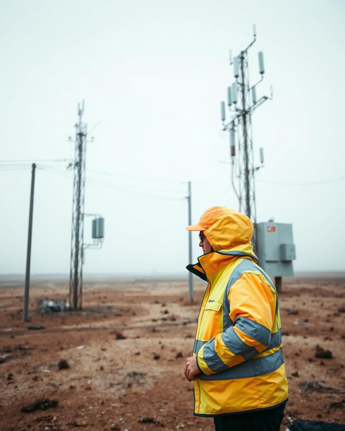 Técnico trabajando en una infraestructura aislada